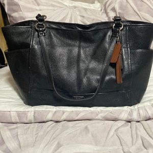 Coach black pebbled leather bag